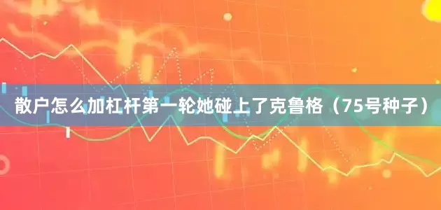 散户怎么加杠杆第一轮她碰上了克鲁格（75号种子）